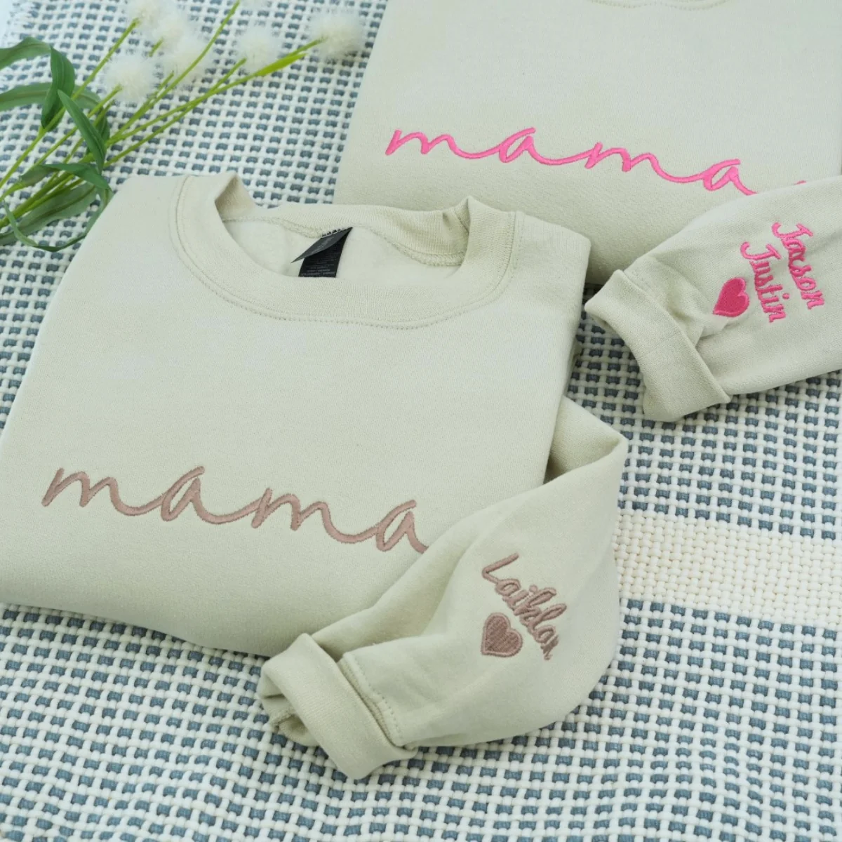 Custom Mama Sweatshirts - Script Embroidered Hoodies - Perfect Minimalist Mother Gift - Image 4