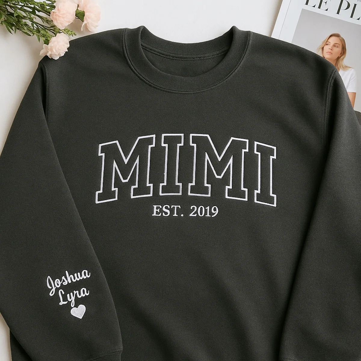 Custom Mimi Hoodies with Established Year - Personalized Grandma Varsity Sweatshirts with Names - Image 5