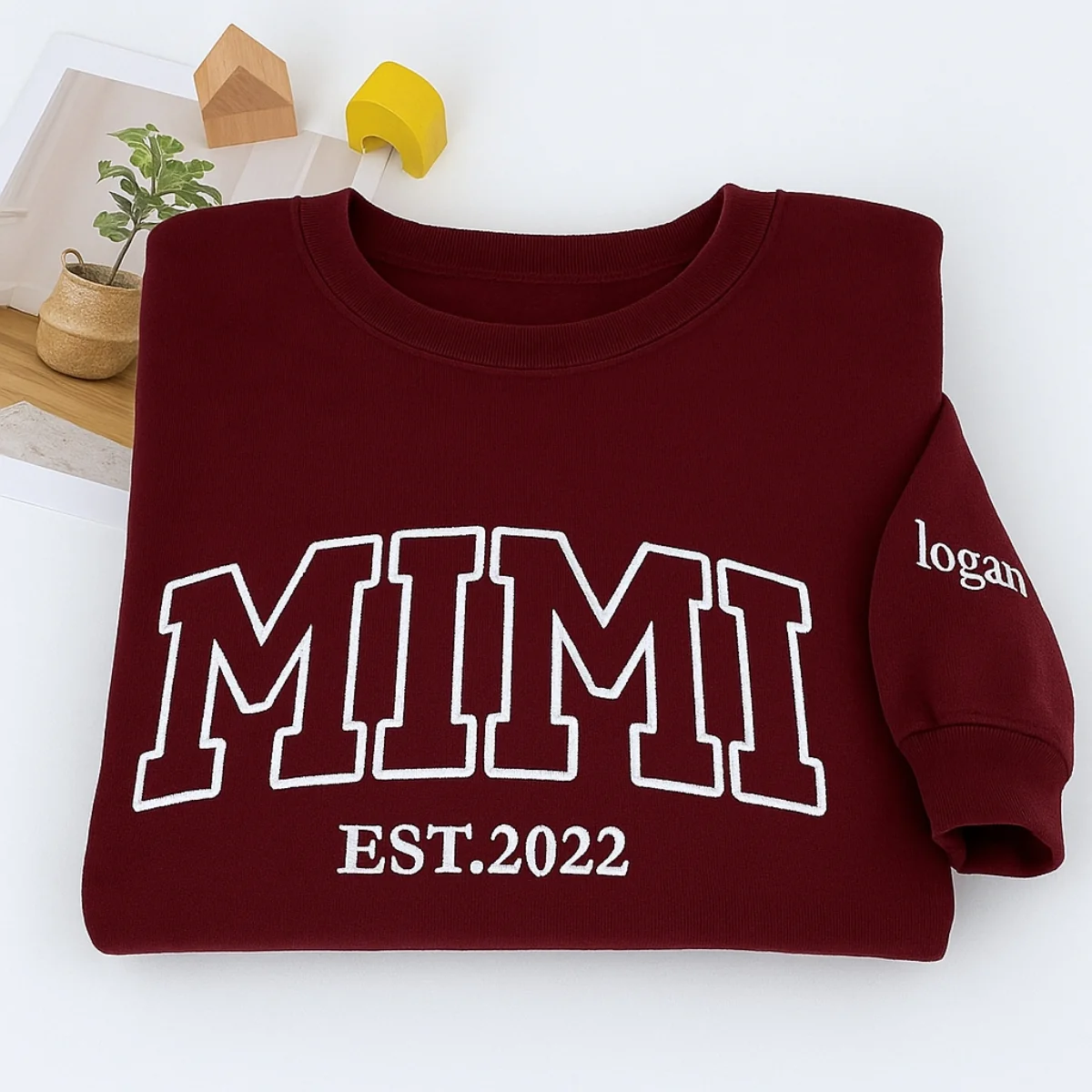 Custom Mimi Sweatshirts with EST Year & Names - Personalized Grandma Varsity Crewneck Gift - Image 2