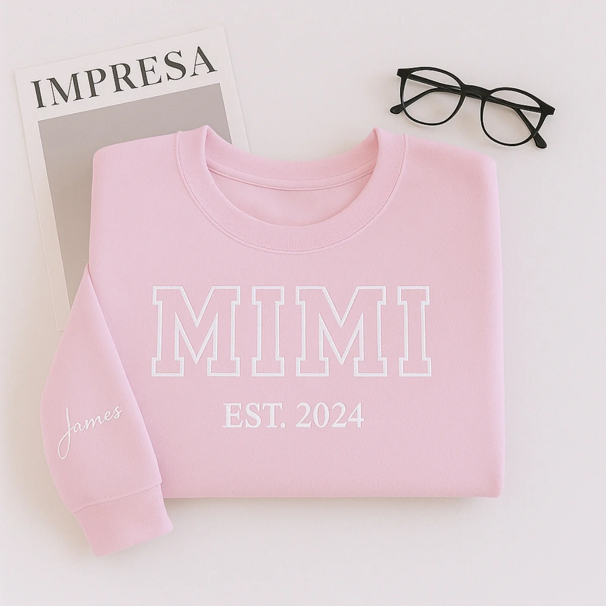 Custom Mimi Sweatshirts with EST Year & Names - Personalized Grandma Varsity Crewneck Gift - Image 4