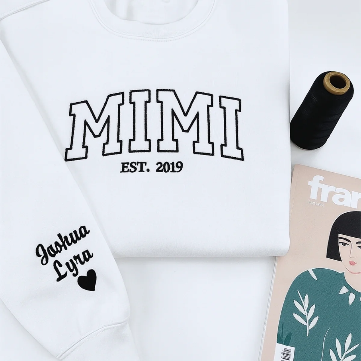 Custom Mimi Sweatshirts with EST Year & Names - Personalized Grandma Varsity Crewneck Gift - Image 6