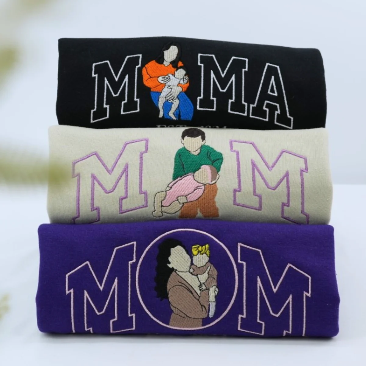Custom MOM EST Embroidered Sweatshirts - Personalized Motherhood Milestone Hoodies - Perfect Mother's Gift - Image 8