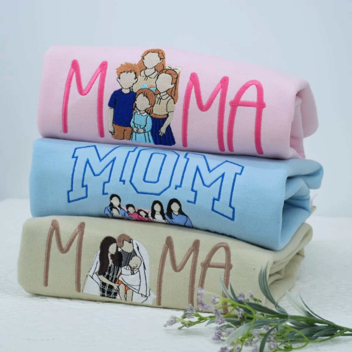 Custom Mommy Hoodies - Family Script Embroidered Sweatshirts - Perfect Mother Gift - Image 6