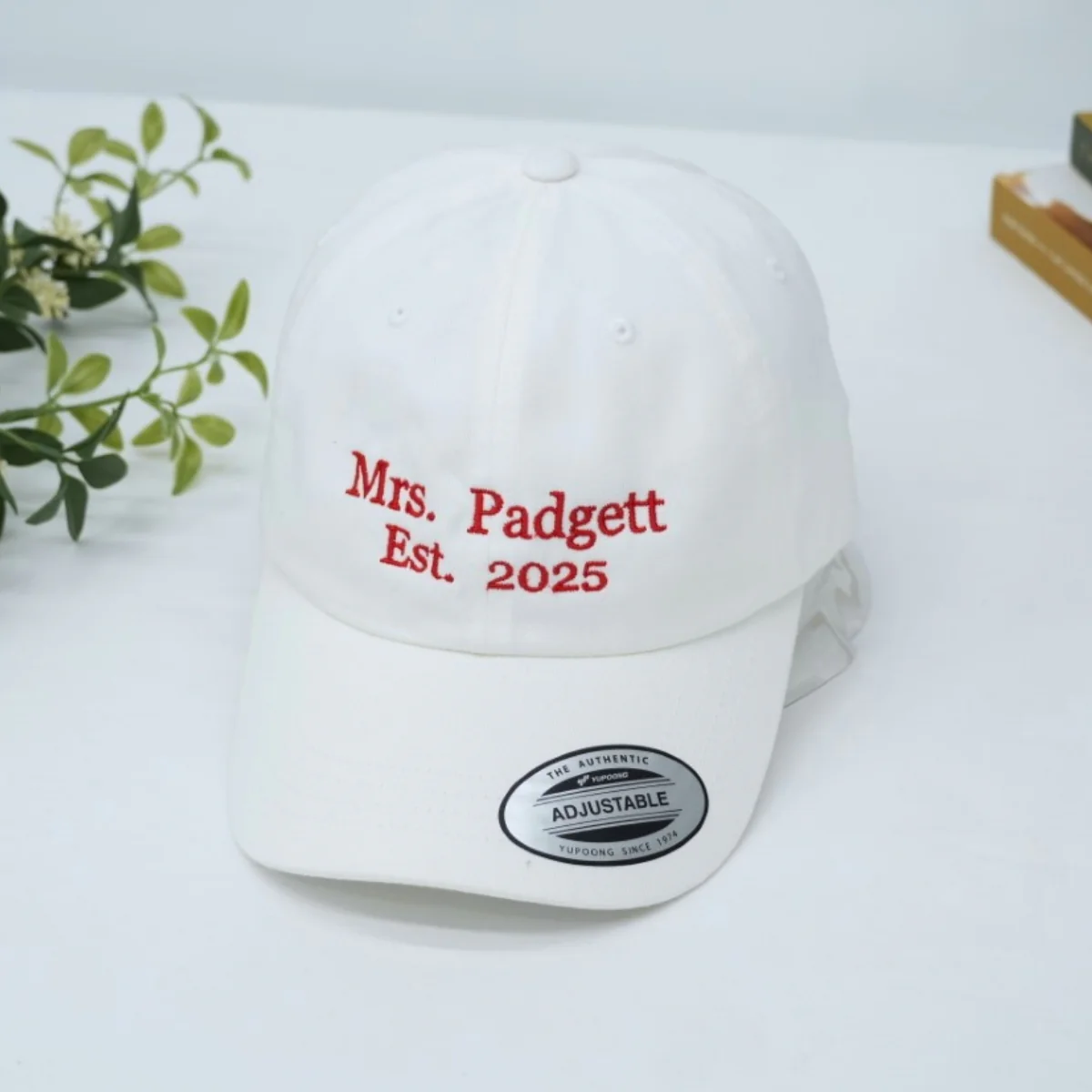 Custom Mrs. Embroidered Cap - Personalized Newlywed Bridal Accessory - Wedding Gift EST Date - Image 7
