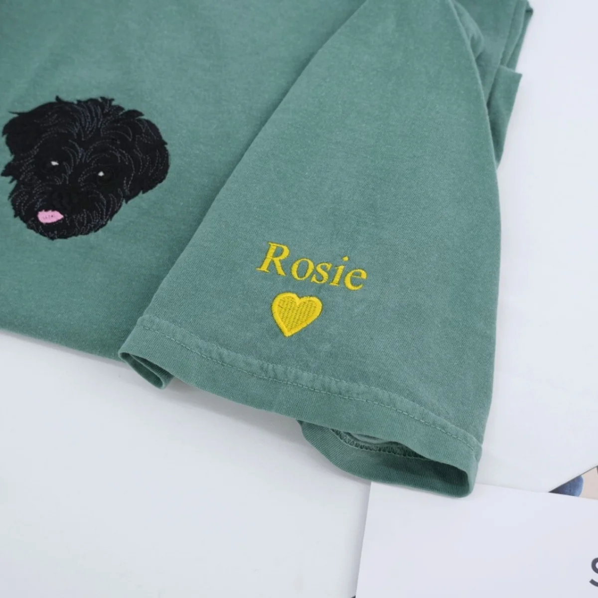 Custom Multi Pet Portrait T-Shirts - Two Dog Embroidered Shirts - Personalized Pet Names Gift - Perfect Dog Mom Dad Multi-Pet Family Tee - Image 6
