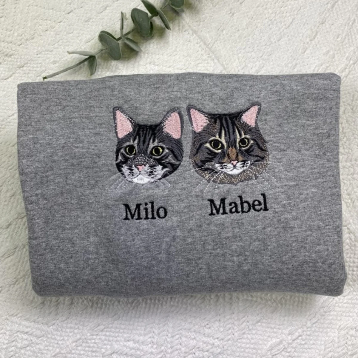 Custom Multiple Cat Portrait Hoodies - Personalized Multi Pet Embroidered Sweatshirts - Cat Parent Gift - Image 9