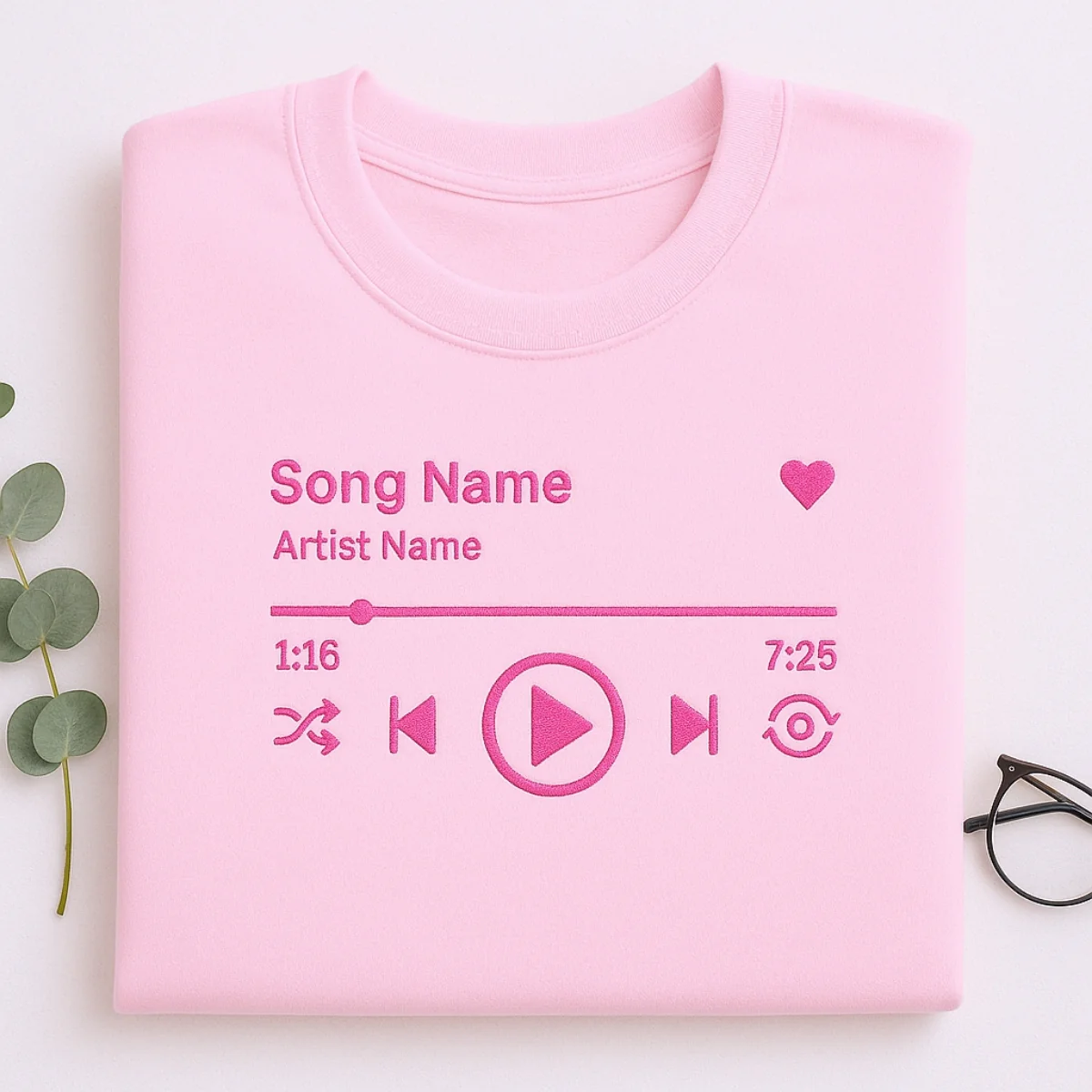 Custom Music Player Hoodies - Your Song Embroidered Sweatshirts - Music Lover Gift - Image 3