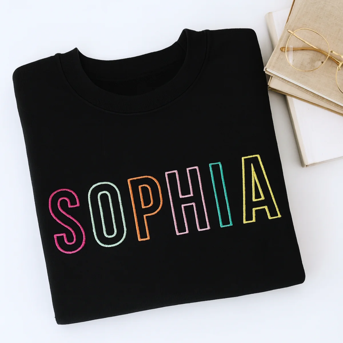 Custom Name Sweatshirt - Personalized Block Letter Embroidered Pullover - Perfect Birthday Gift for Girls - Image 3