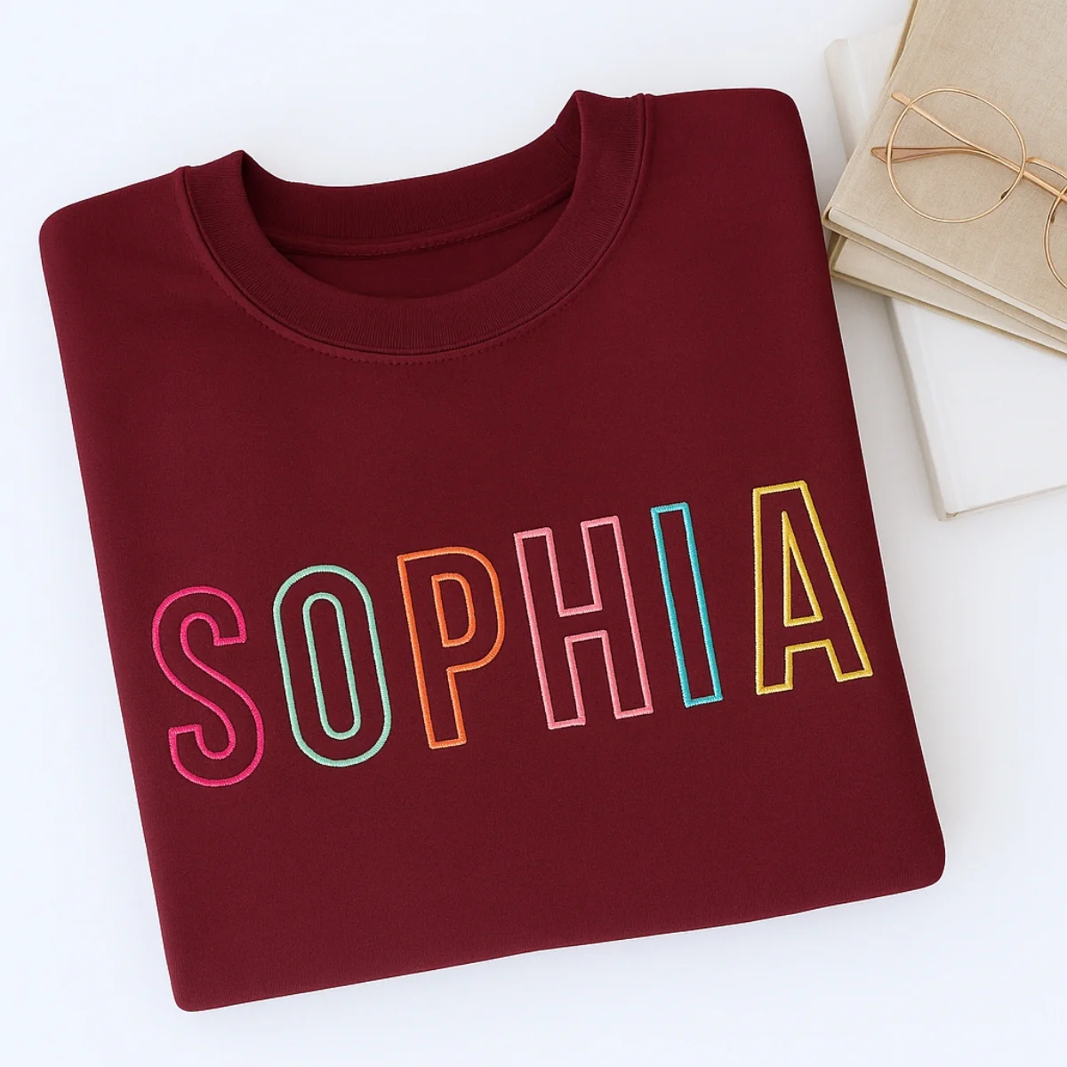 Custom Name Sweatshirt - Personalized Block Letter Embroidered Pullover - Perfect Birthday Gift for Girls - Image 5