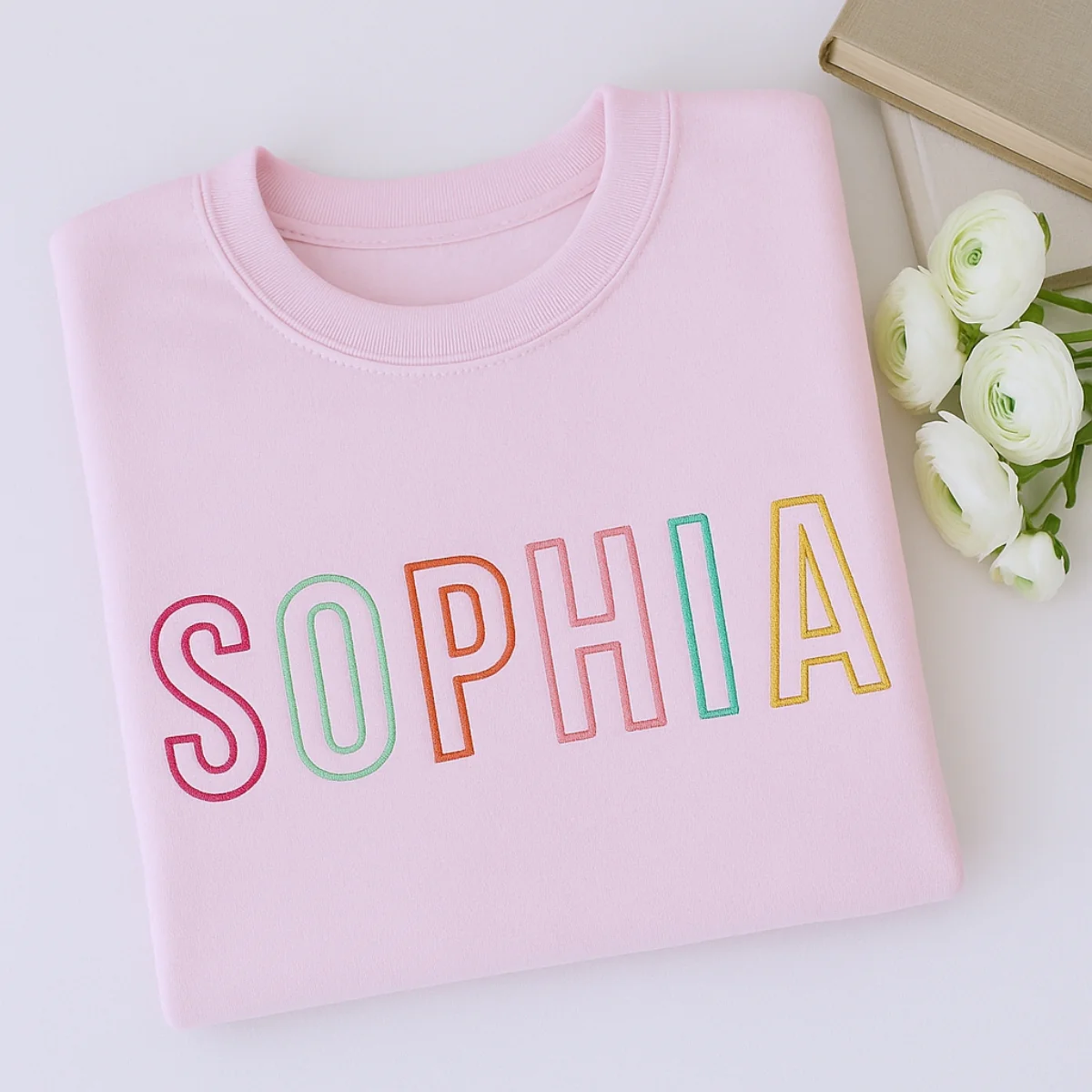 Custom Name Sweatshirt - Personalized Block Letter Embroidered Pullover - Perfect Birthday Gift for Girls - Image 6