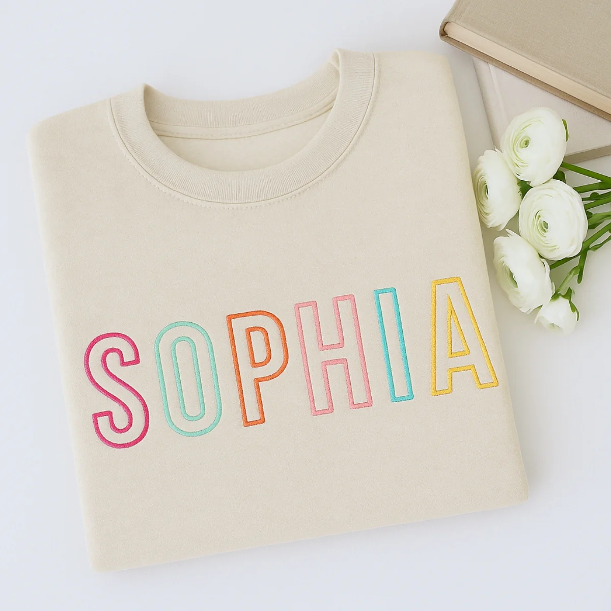 Custom Name Sweatshirt - Personalized Block Letter Embroidered Pullover - Perfect Birthday Gift for Girls - Image 7