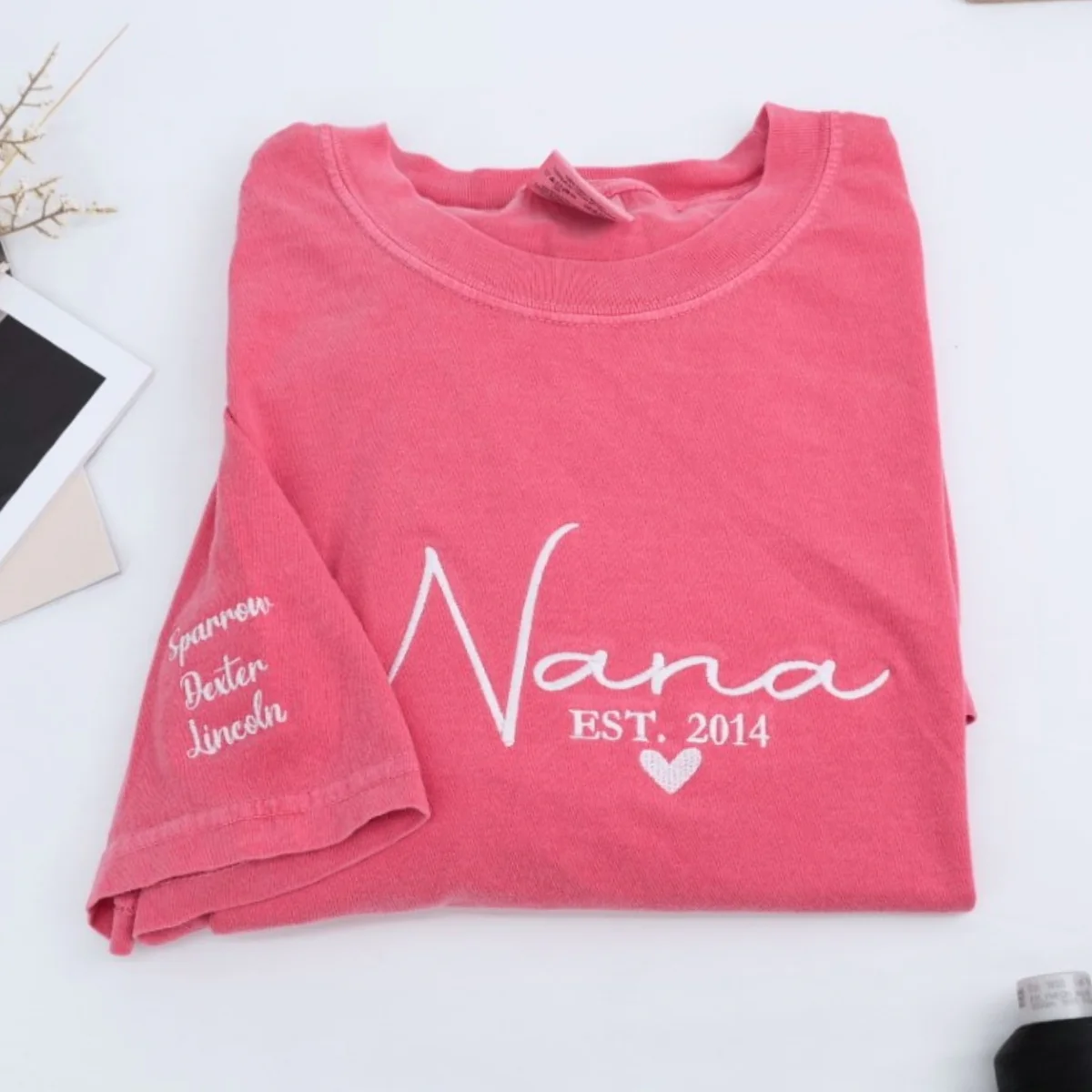 Custom Nana T-Shirt | Personalized Grandmother Embroidered Shirt - Grandchildren Names Gift - Image 4