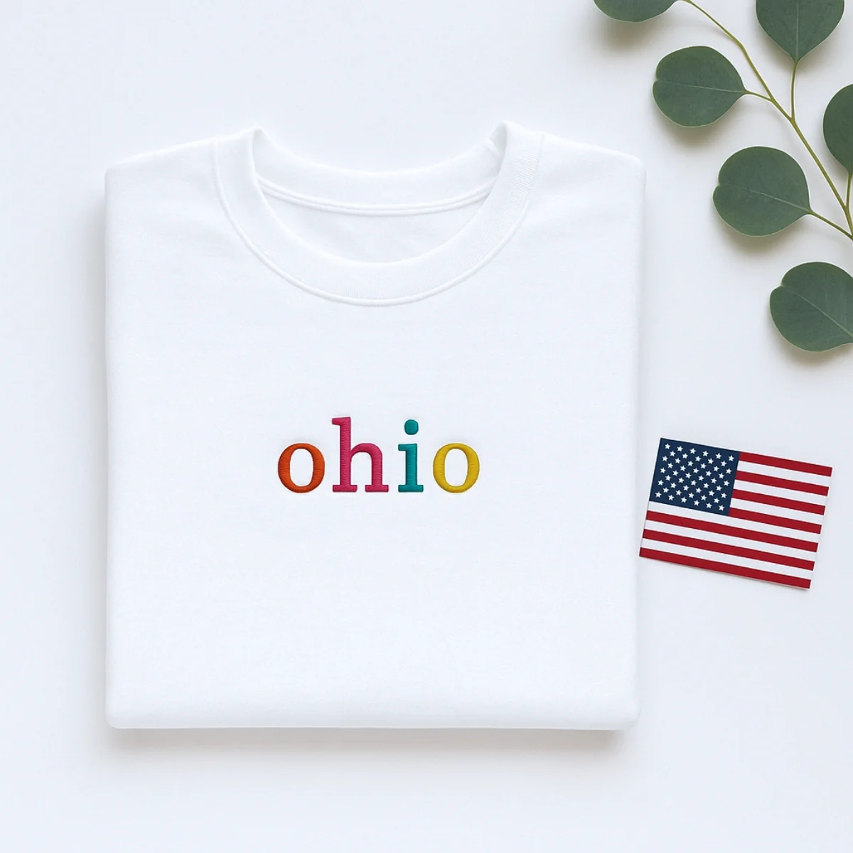 Custom Ohio State Sweatshirt - Rainbow Embroidered Letters - Buckeye State Pride Gift - Image 2