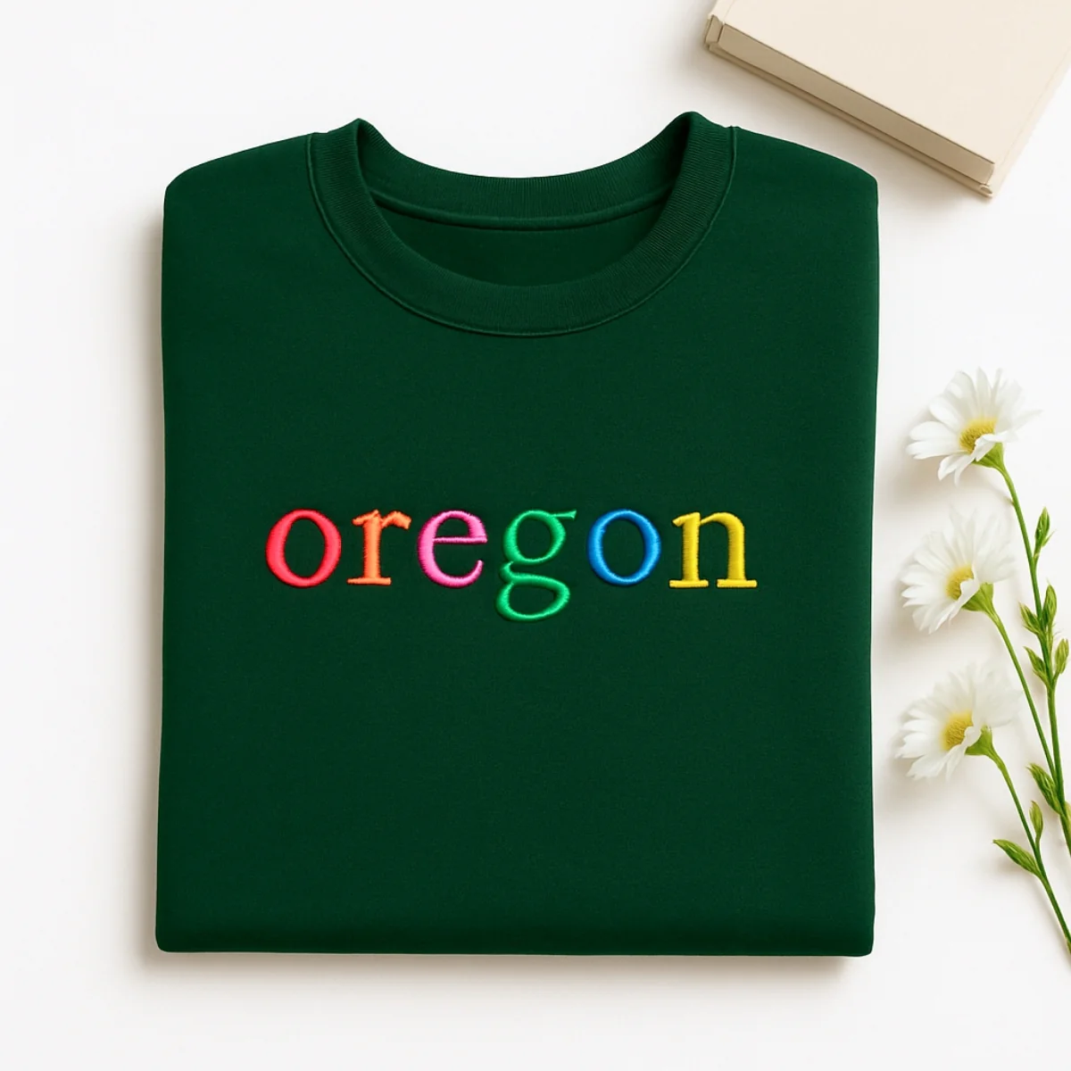Custom Oregon State Sweatshirt - Rainbow Embroidered Letters - Pacific Northwest Pride Gift - Image 3
