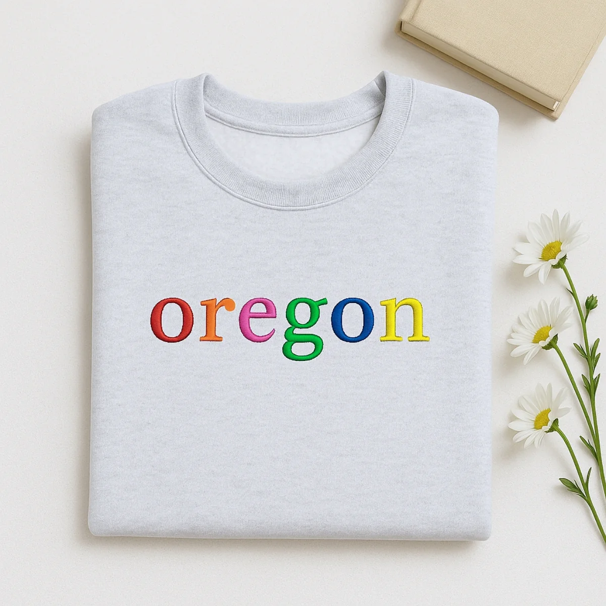 Custom Oregon State Sweatshirt - Rainbow Embroidered Letters - Pacific Northwest Pride Gift - Image 4