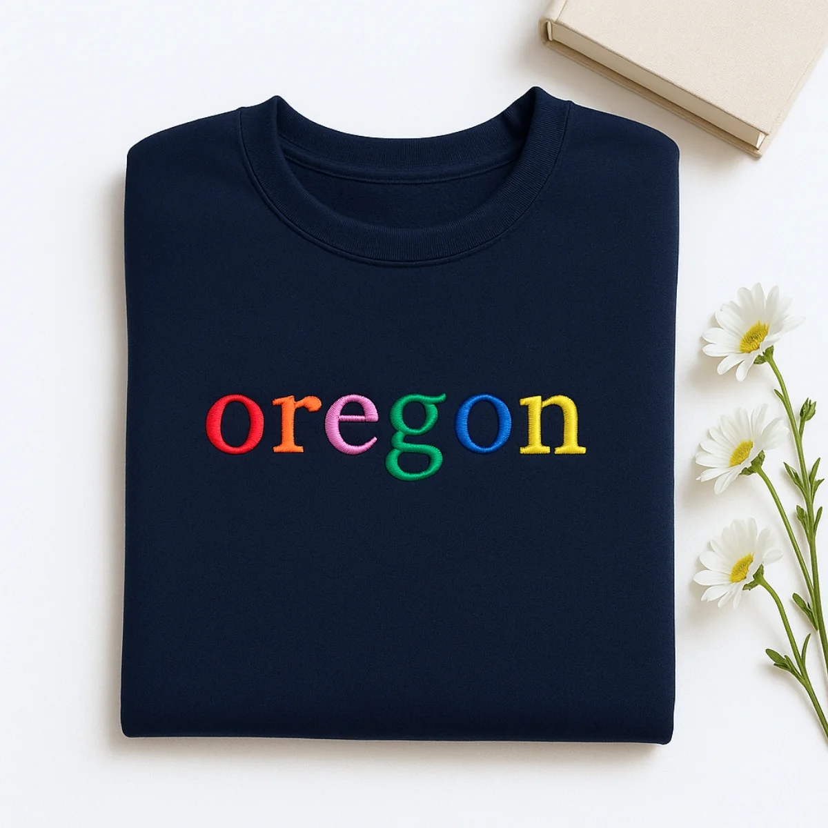 Custom Oregon State Sweatshirt - Rainbow Embroidered Letters - Pacific Northwest Pride Gift - Image 5