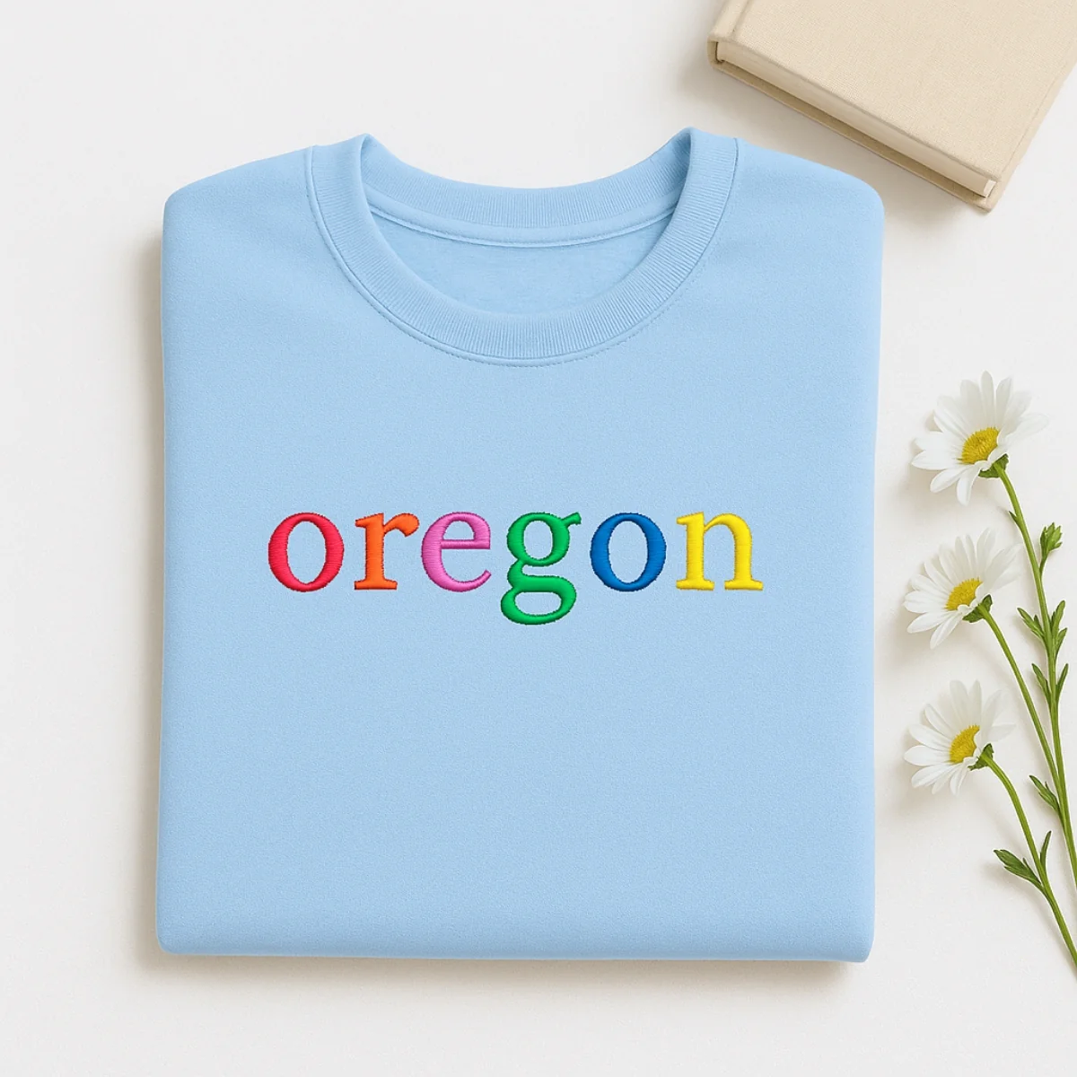 Custom Oregon State Sweatshirt - Rainbow Embroidered Letters - Pacific Northwest Pride Gift - Image 6