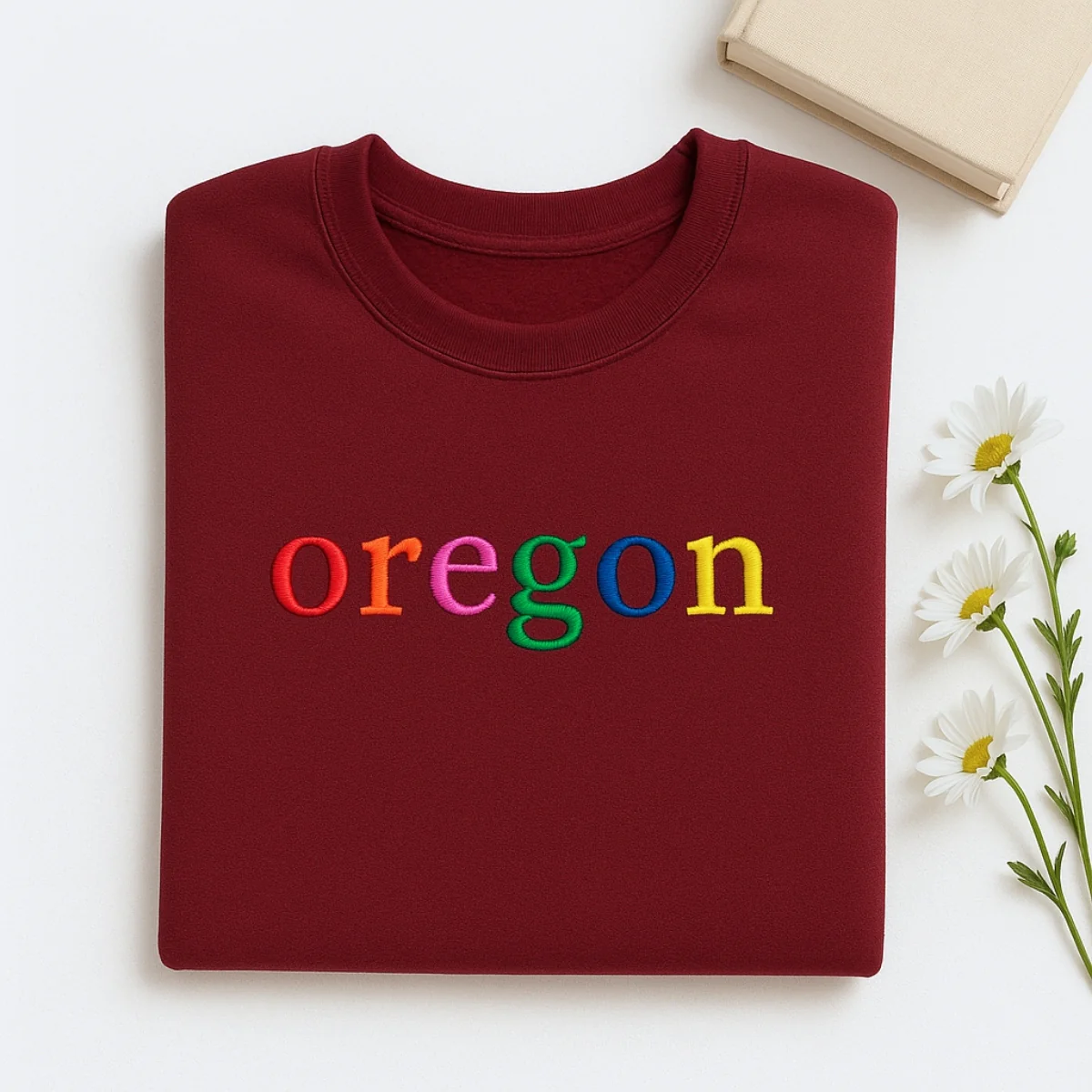 Custom Oregon State Sweatshirt - Rainbow Embroidered Letters - Pacific Northwest Pride Gift - Image 7