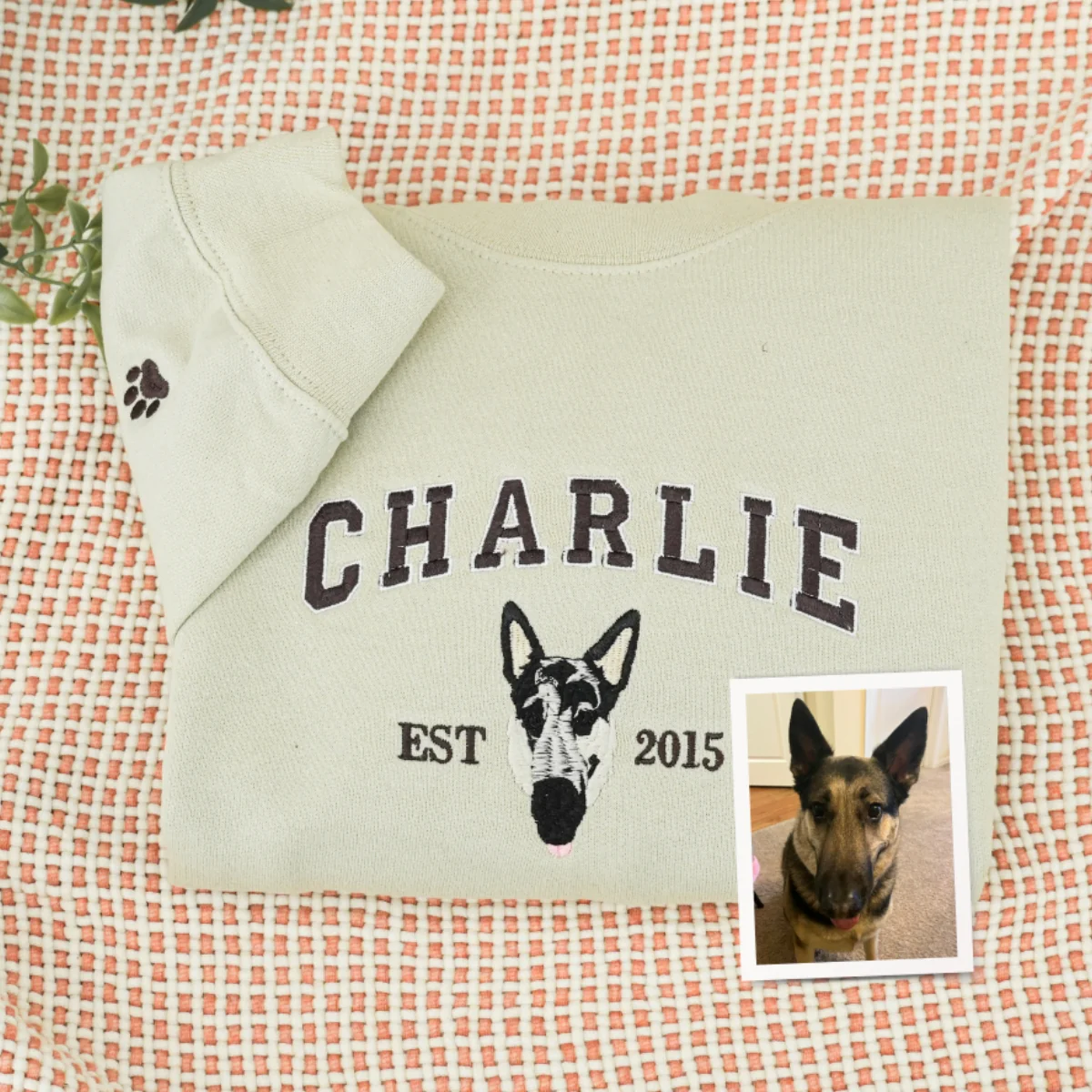 Custom Pet Name Hoodies - Dog Portrait Varsity Style Embroidered Sweatshirts - Dog Lover Gift - Image 6