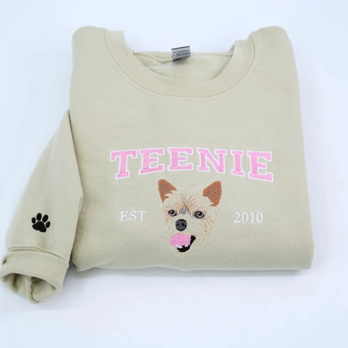 Custom Pet Name Sweatshirts - Dog Portrait Varsity Style Embroidered Sweaters - Dog Lover Gift - Image 5