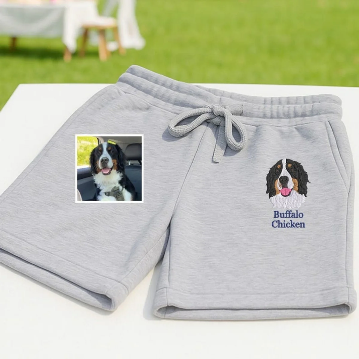 Custom Pet Portrait Embroidered Shorts - Personalized Dog Face Casual Apparel - Perfect Pet Lover Gift - Image 5