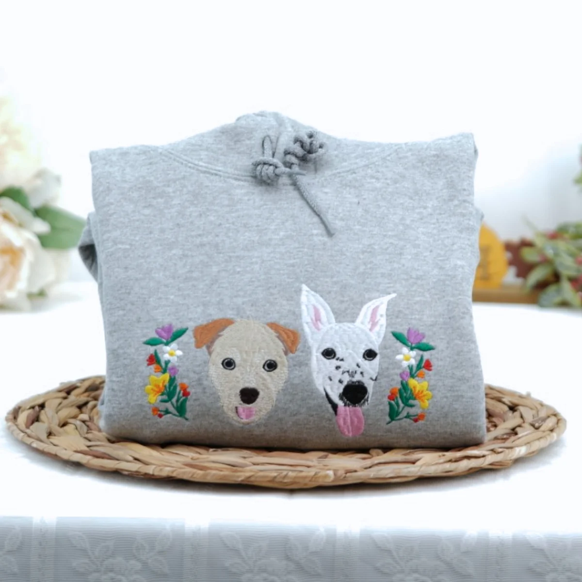 Custom Pet Portrait Hoodies - Any Pet Face Embroidered Sweatshirts - Personalized Pet Parent Gift - Image 4