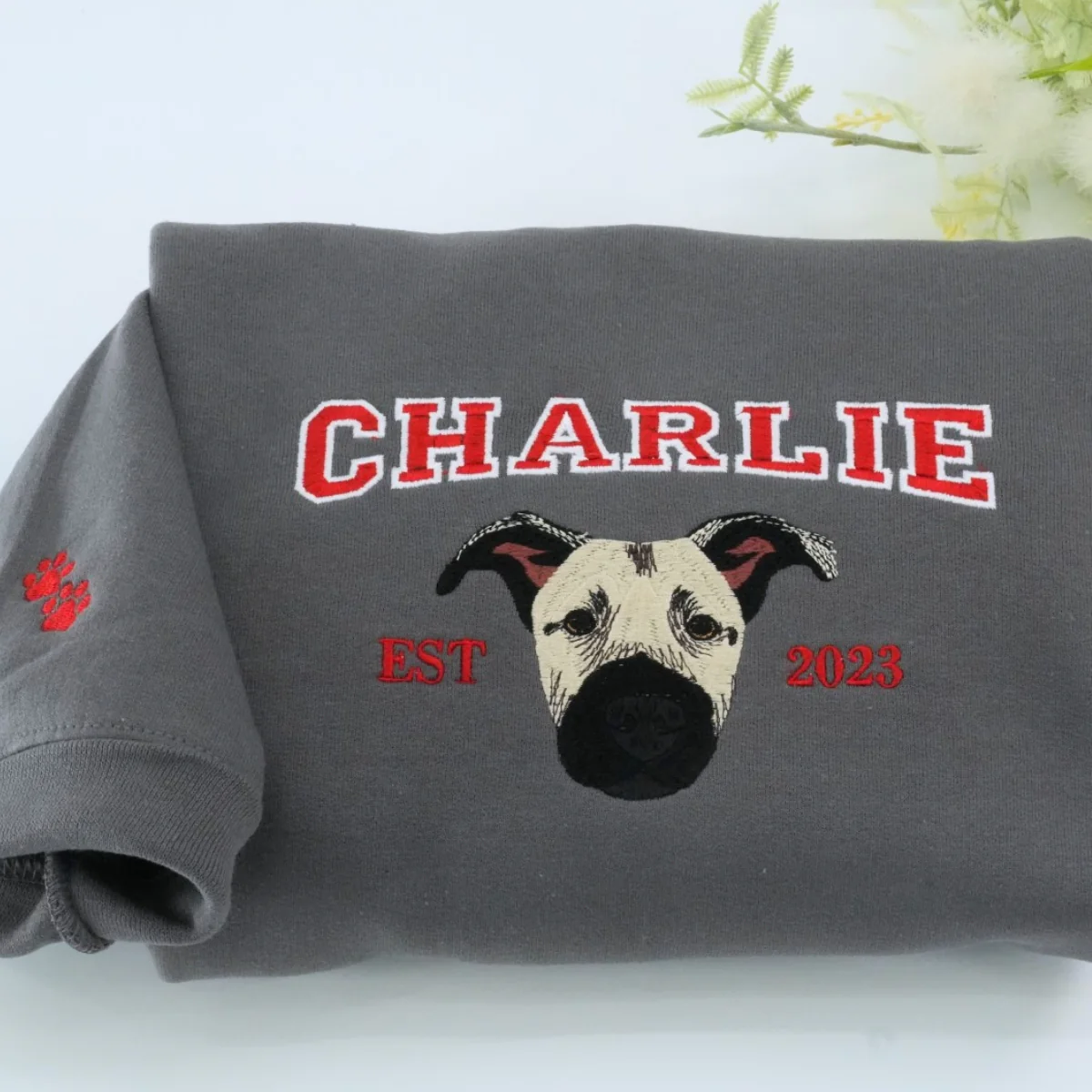 Custom Pet Portrait Embroidered Hoodies - Personalized Varsity Dog Face Sweatshirts - Perfect Pet Parent Gift - Image 10