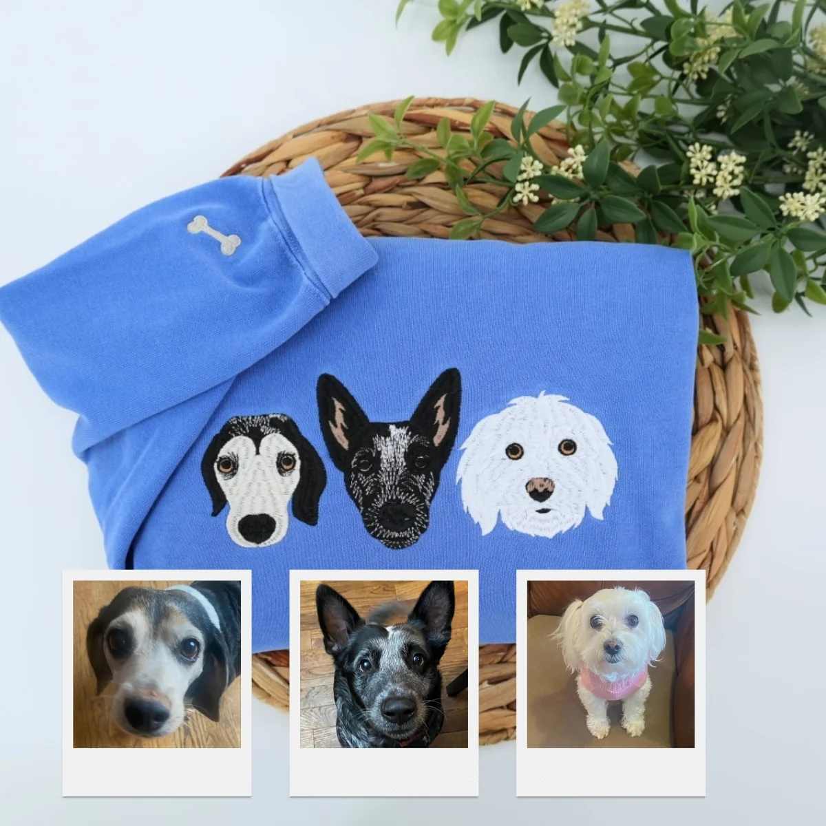 Custom Pet Portrait Hoodies - Dog Face Embroidered Sweatshirts - Personalized Pet Memorial Gift with Names - Image 2