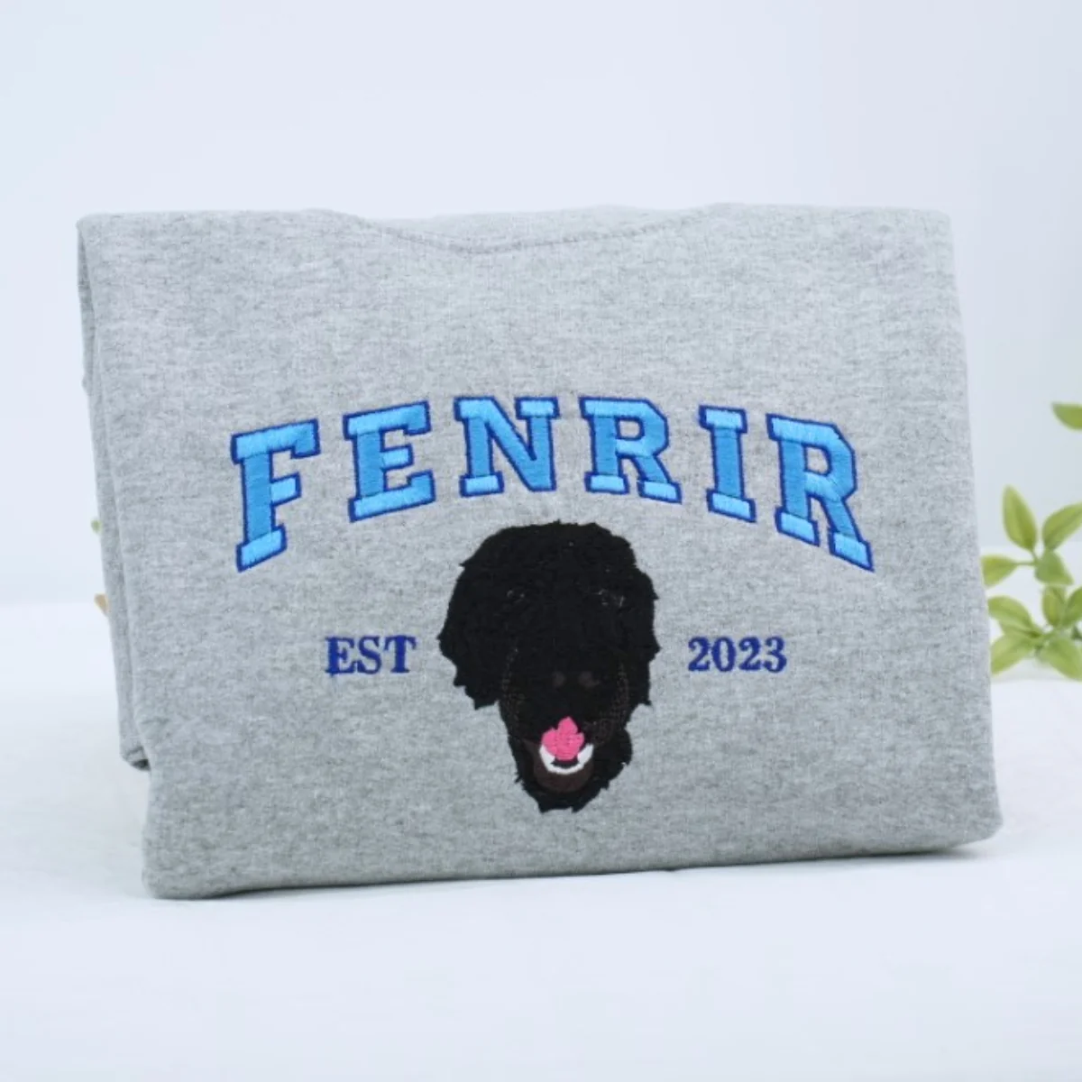 Custom Pet Portrait Hoodies - Dog Name Varsity Style Embroidered Sweatshirts - Dog Lover Gift - Image 4