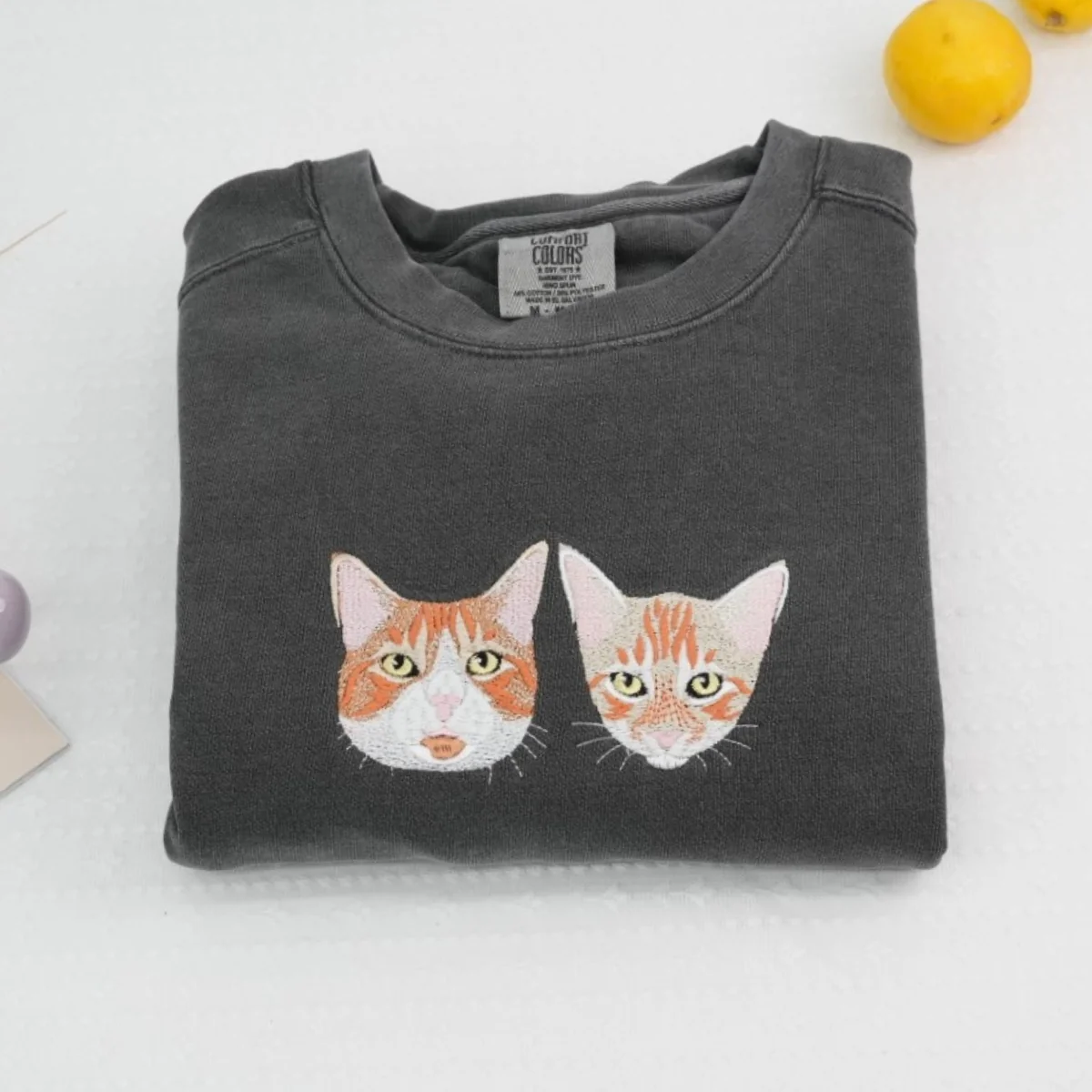 Custom Pet Portrait Sweatshirt with Names - Dog Cat Face Embroidered - Personalized Pet Parent Gift - Image 6