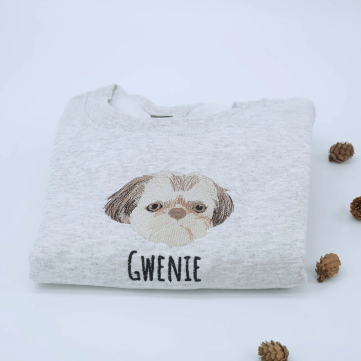 Custom Pet Portrait Sweatshirts - Dog Face Embroidered Shirts with Names - Dog Lover Gift - Image 5