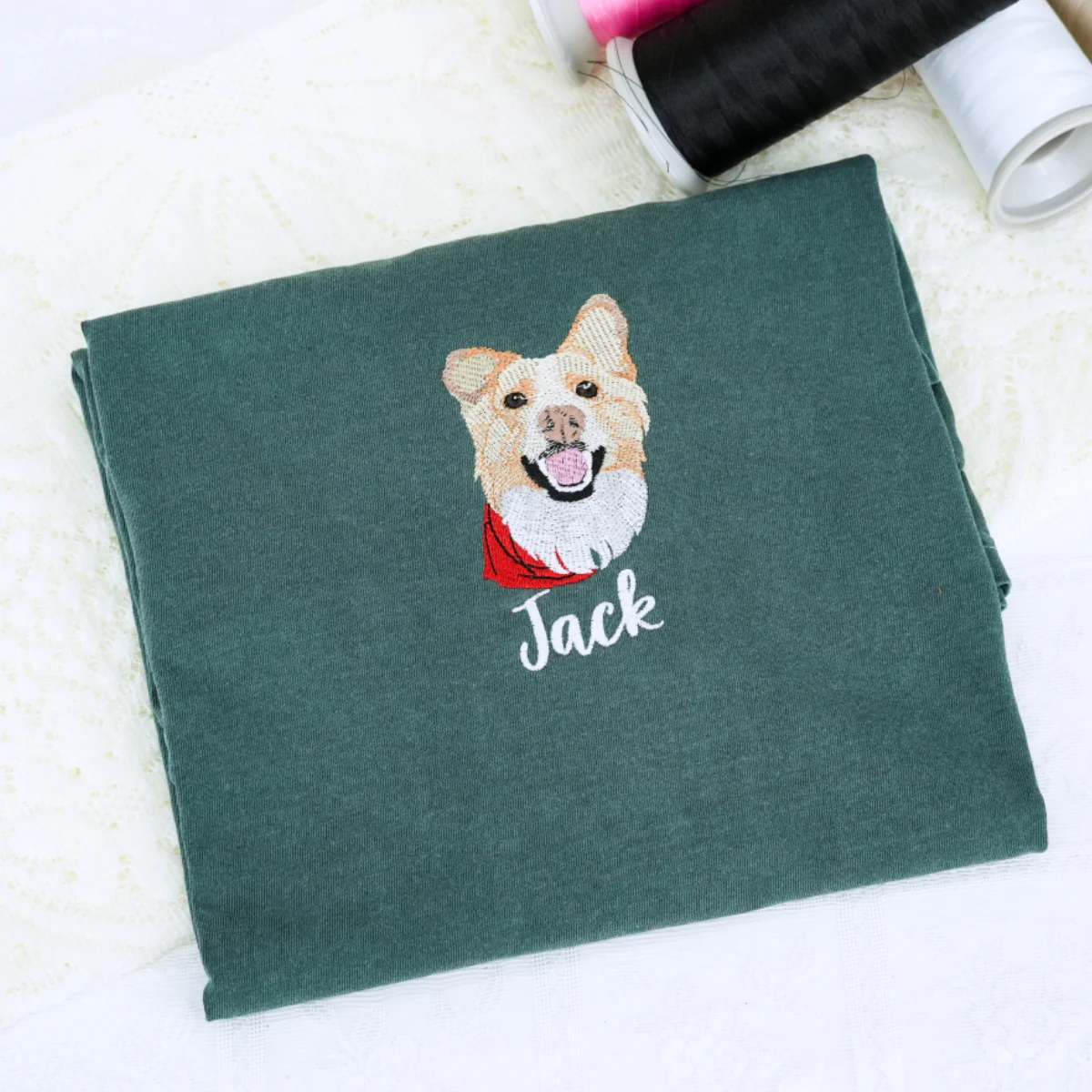 Custom Pet Portrait Sweatshirts - Dog Face Name Embroidered Sweaters - Personalized Dog Lover Gift - Image 4
