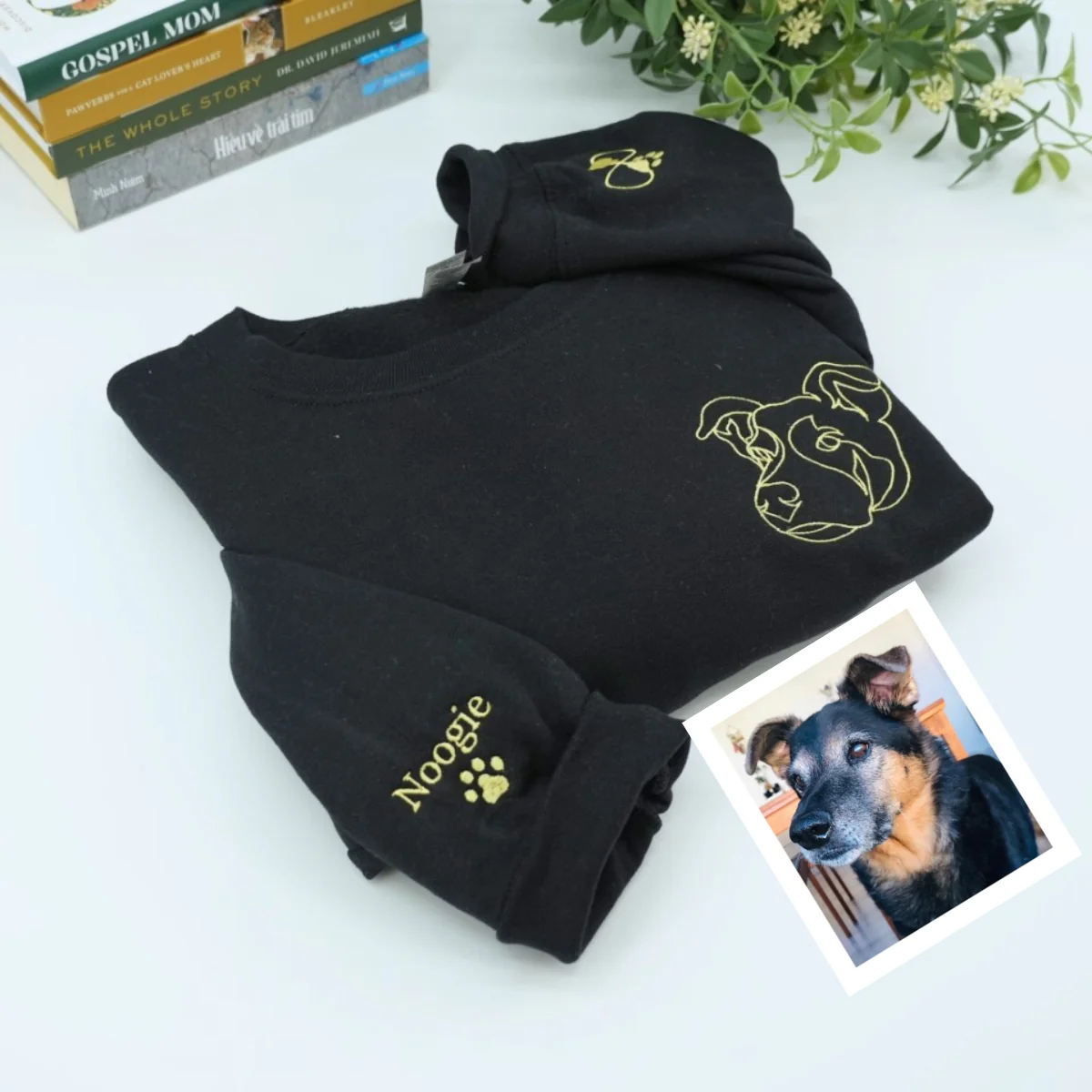 Custom Pet Portrait Sweatshirts - Dog Line Art Embroidered Shirts - Personalized Dog Lover Gift - Image 3