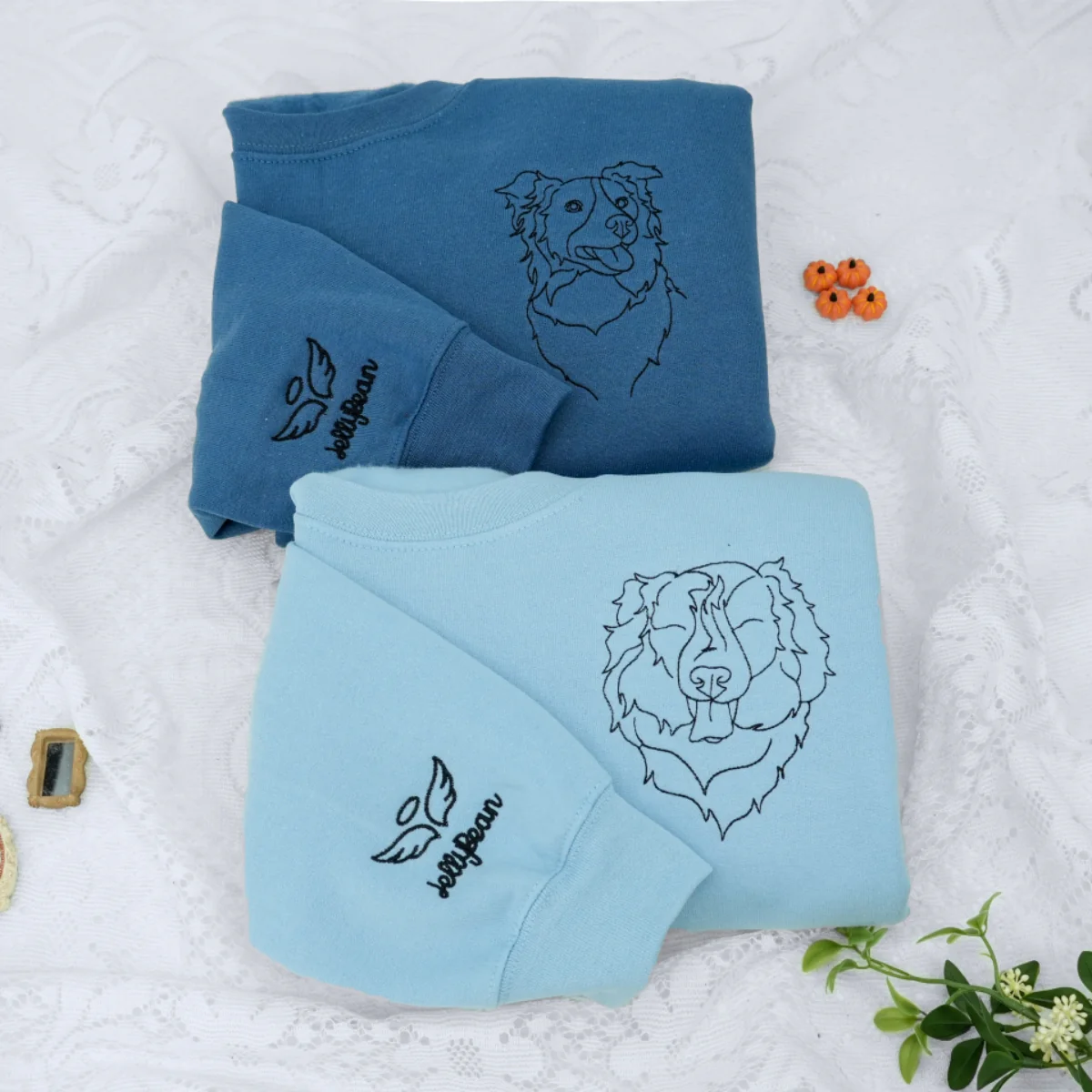 Custom Pet Portrait Sweatshirts - Dog Line Art Embroidered Shirts - Personalized Dog Lover Gift - Image 4