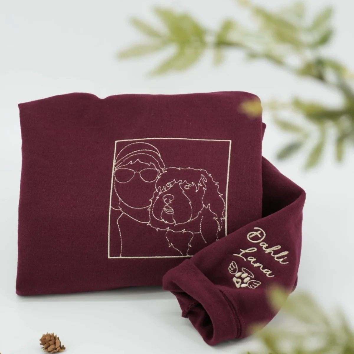 Custom Pet Portrait Sweatshirts - Dog Line Art Embroidered Shirts - Personalized Dog Lover Gift - Image 6