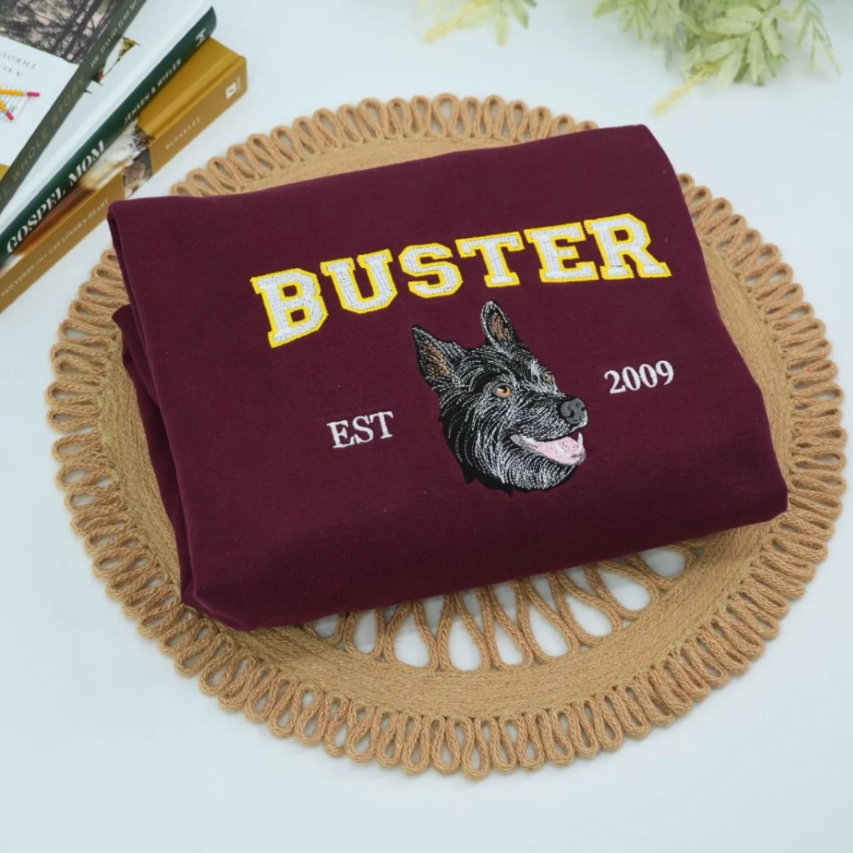 Custom Pet Portrait Sweatshirts - Dog Name Varsity EST Embroidered Shirts - Dog Lover Gift - Image 8