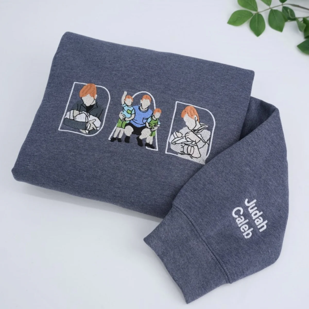 Custom Photo Dad Hoodies - Father Baby Bonding Embroidered Sweatshirts - Perfect New Dad Memory Gift - Image 5