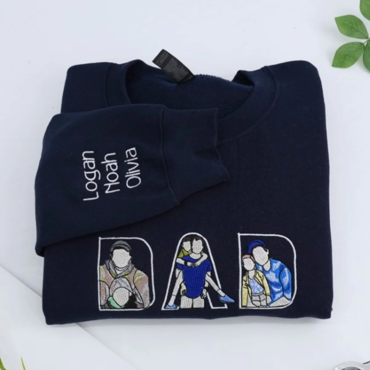 Custom Photo Dad Hoodies - Father Baby Bonding Embroidered Sweatshirts - Perfect New Dad Memory Gift - Image 6