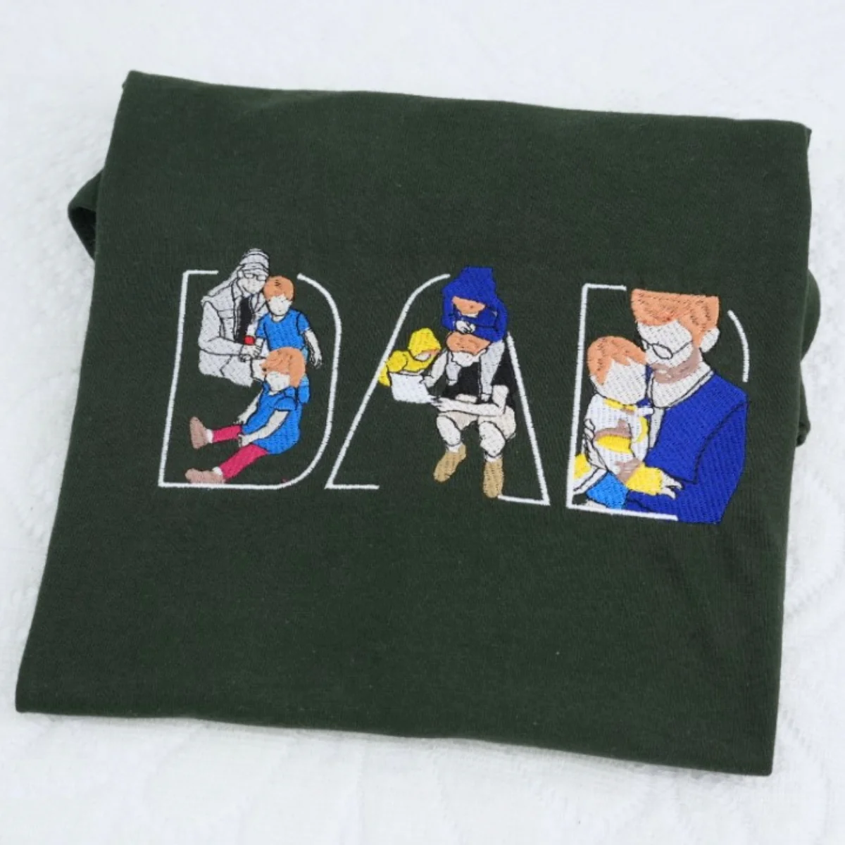 Custom Photo Dad Hoodies - Father Baby Bonding Embroidered Sweatshirts - Perfect New Dad Memory Gift - Image 8