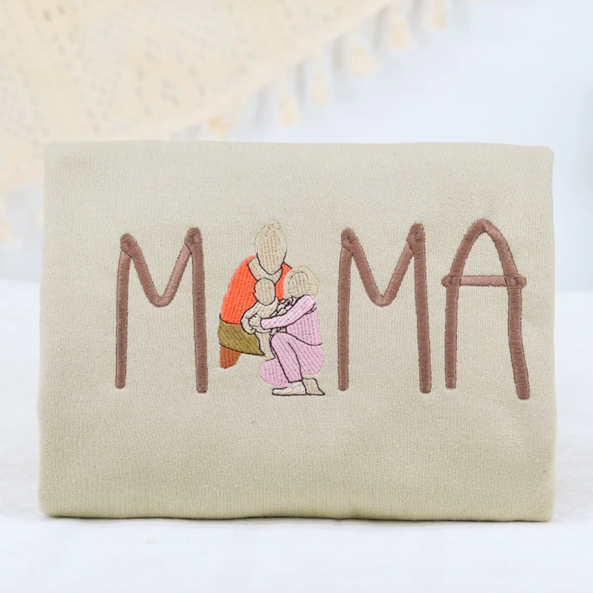 Custom Photo Mommy Hoodies - Family Photo Script Embroidered Sweatshirts - Perfect Mother Memory Gift - Image 4
