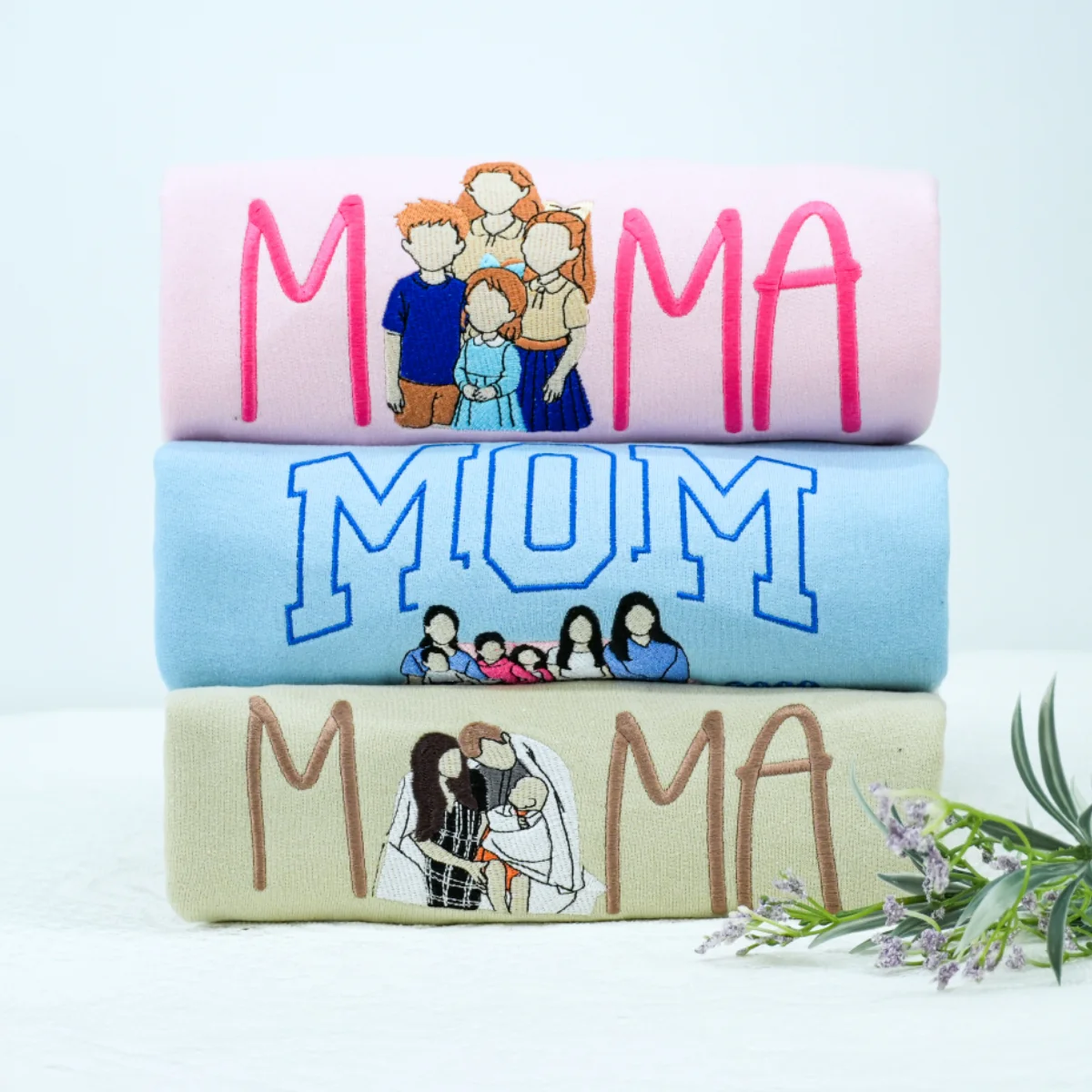 Custom Photo Mommy Hoodies - Family Photo Script Embroidered Sweatshirts - Perfect Mother Memory Gift - Image 5