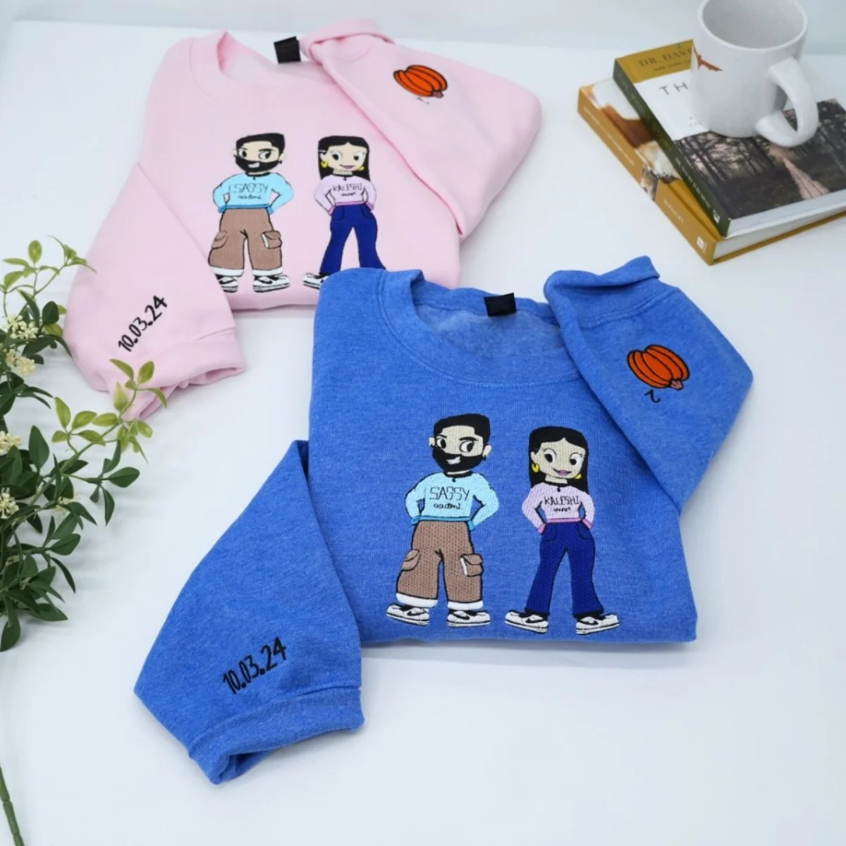 Custom Picture Couple Sweatshirts - Personalized Photo Portrait Matching Apparel - Perfect Couples Gift - Image 7