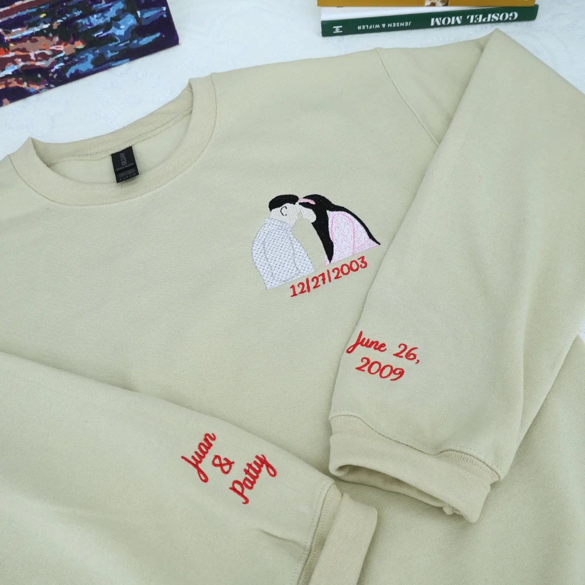 Custom Portrait Hoodie from Photo – Personalized Embroidered Sweatshirt for Best Friends, Teen Girls, or Sisters - Image 2
