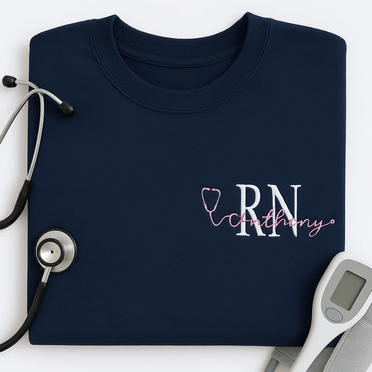 Custom RN Hoodies - Personalized Registered Nurse Embroidered Sweatshirts - RN Gift - Image 4