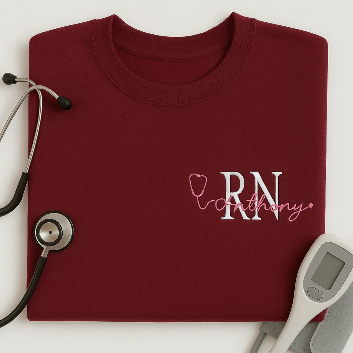 Custom RN Hoodies - Personalized Registered Nurse Embroidered Sweatshirts - RN Gift - Image 7