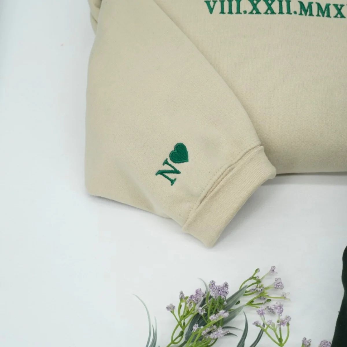 Custom Roman Date Hoodies - Matching Embroidered Anniversary Sweatshirts - Perfect Wedding Date Gift - Image 3
