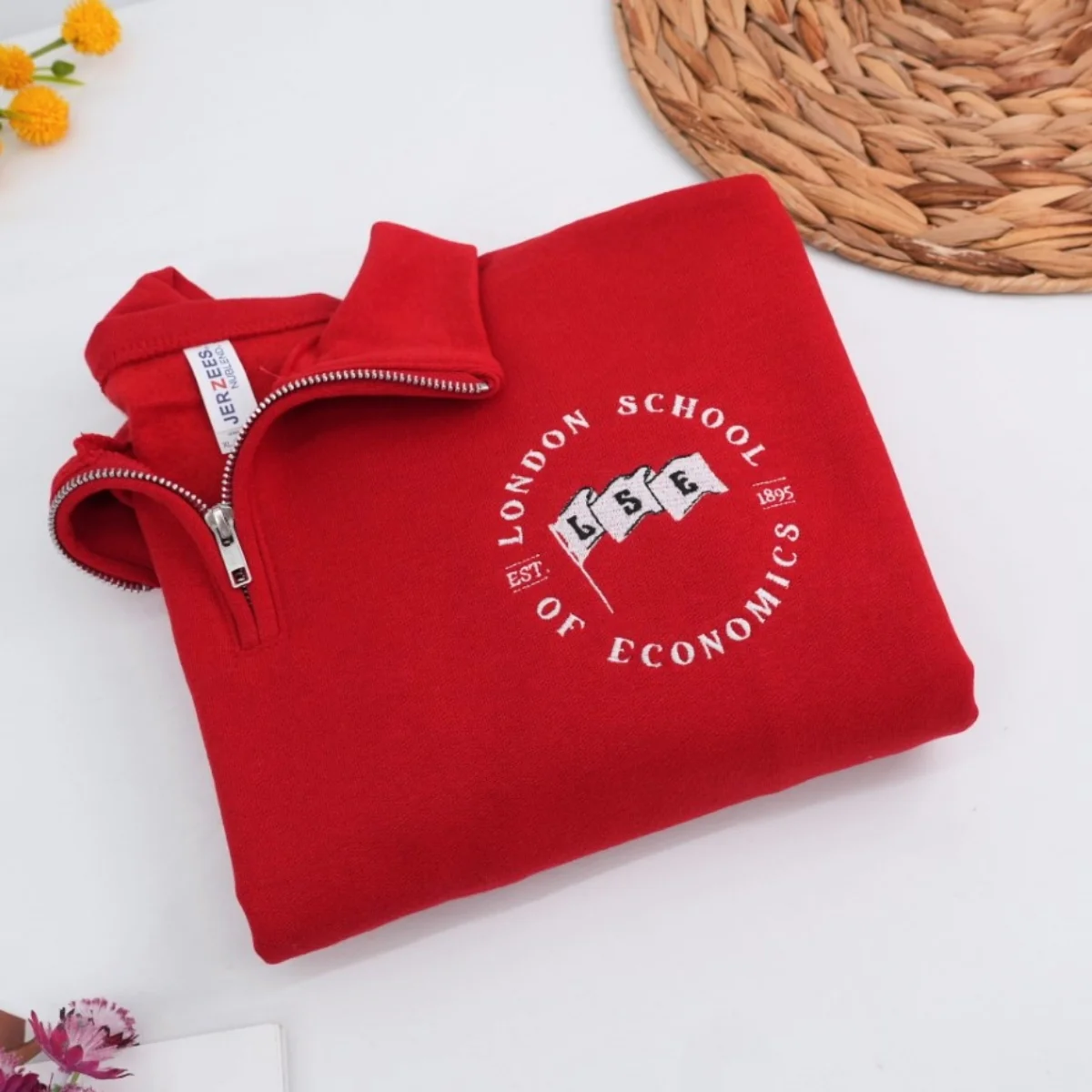 Custom School Logo Quarter-Zip Hoodies - Academic Embroidered Sweatshirts - Perfect Student Gift - Image 4