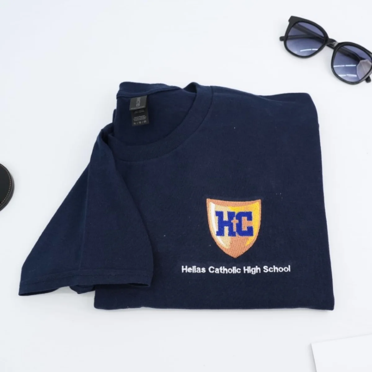 Custom School Logo T-Shirts - University Embroidered Educational Apparel - Perfect School Spirit Gift