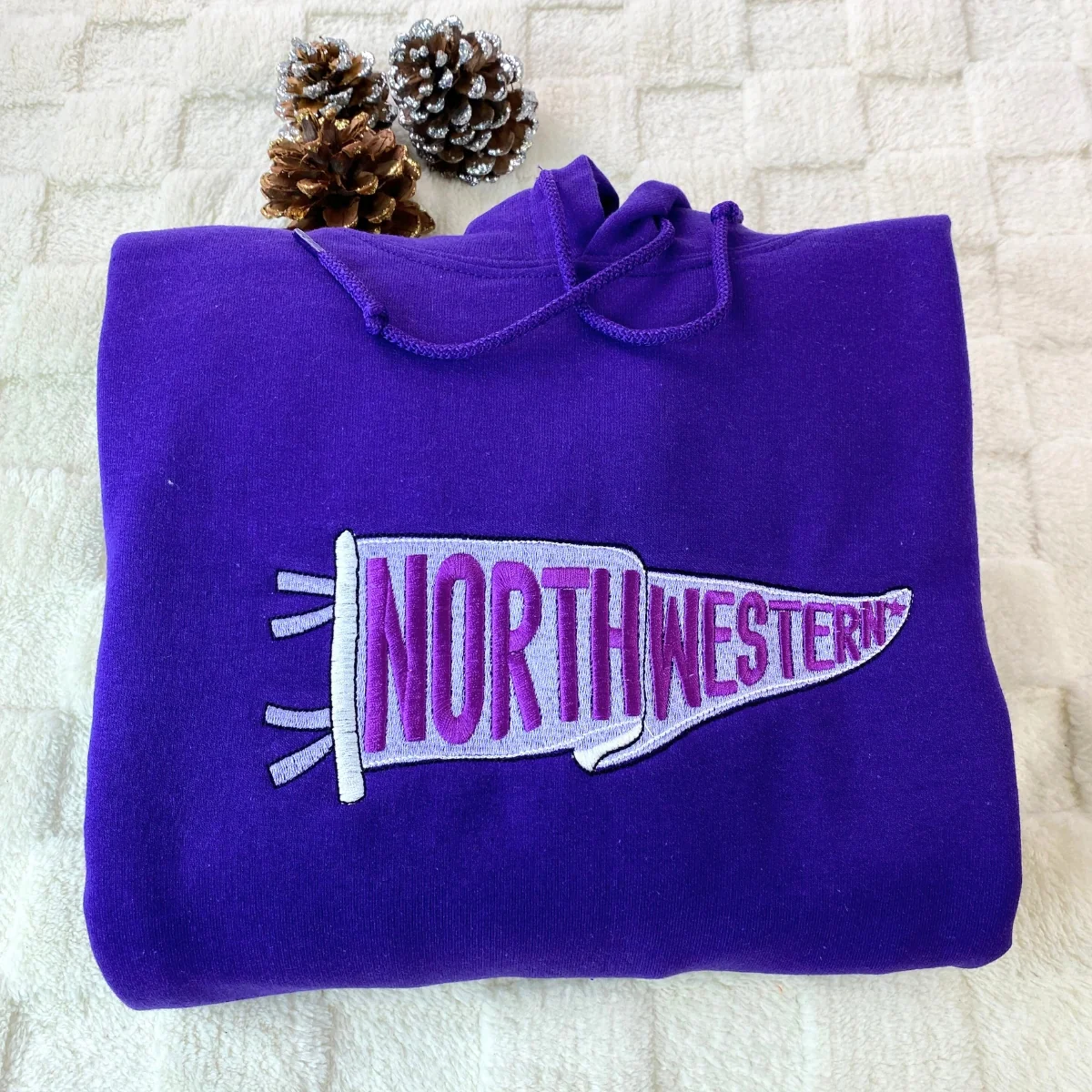 Custom School Pennant Sweatshirts - Vintage University Embroidered Apparel - Alumni Gift - Image 7