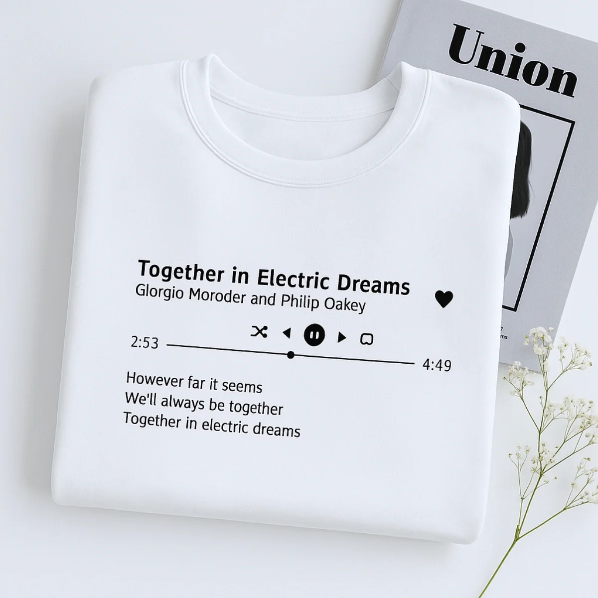 Custom Song Sweatshirts - Your Favorite Song Embroidered Music Player - Personalized Music Gift - Image 4